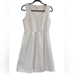 Dalia’s Ivory Textured Fit & Flare Dress